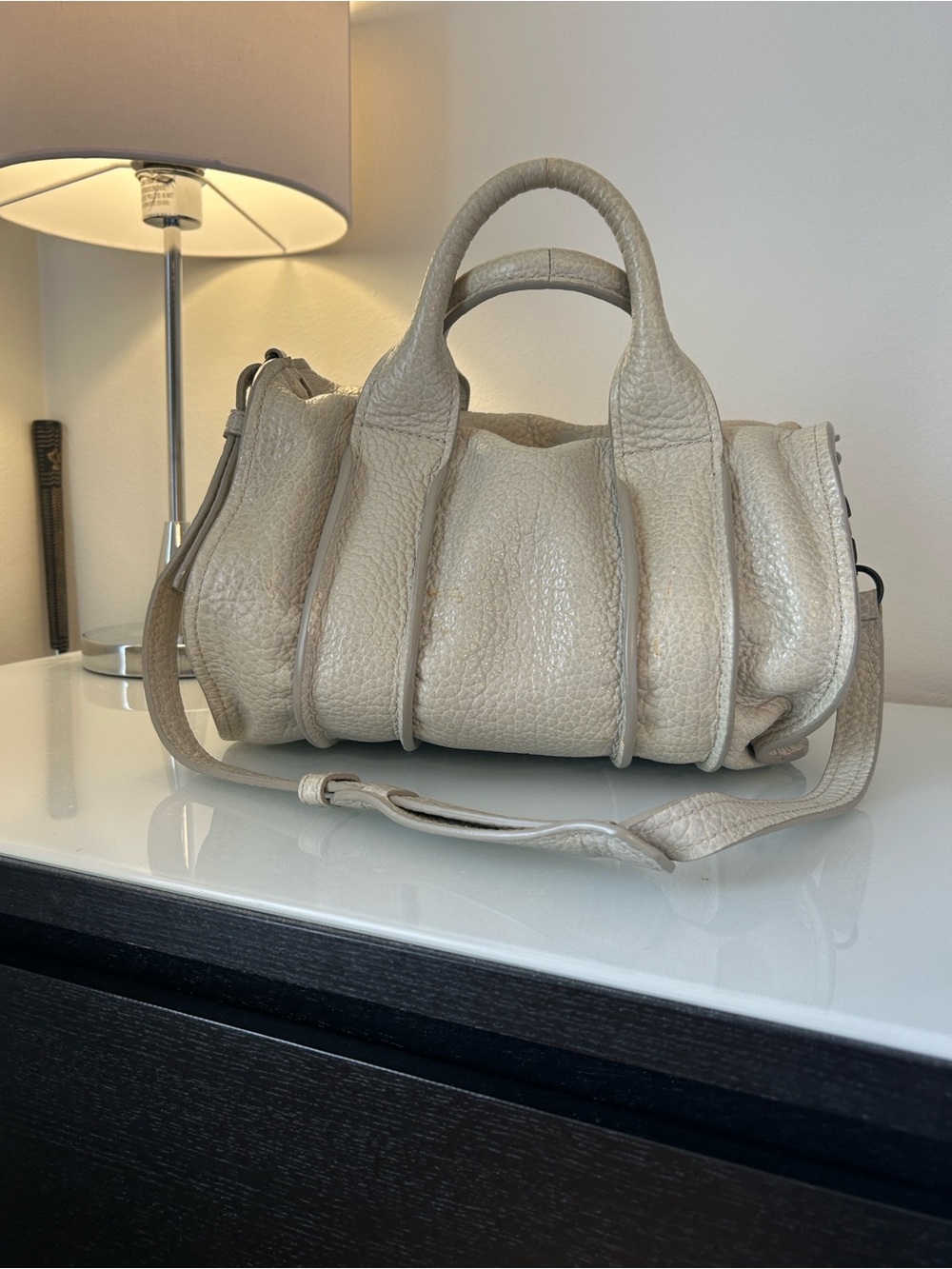 Alexander wang Rockie cream  Pebbled Leather Top-Handle Satchel